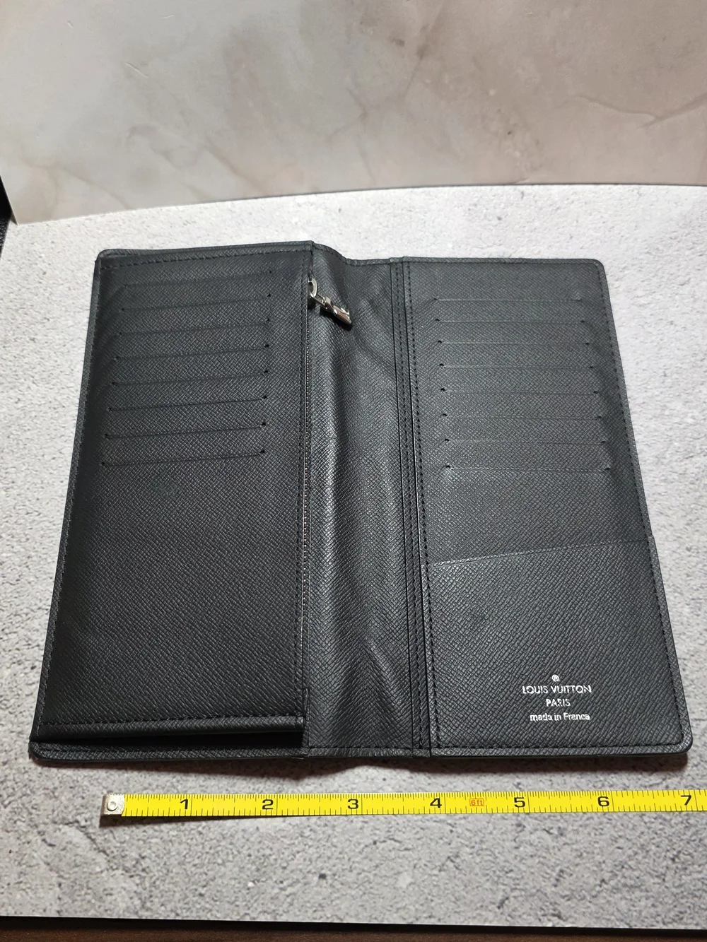 Louis Vuitton Black Textured Long Bifold Wallet